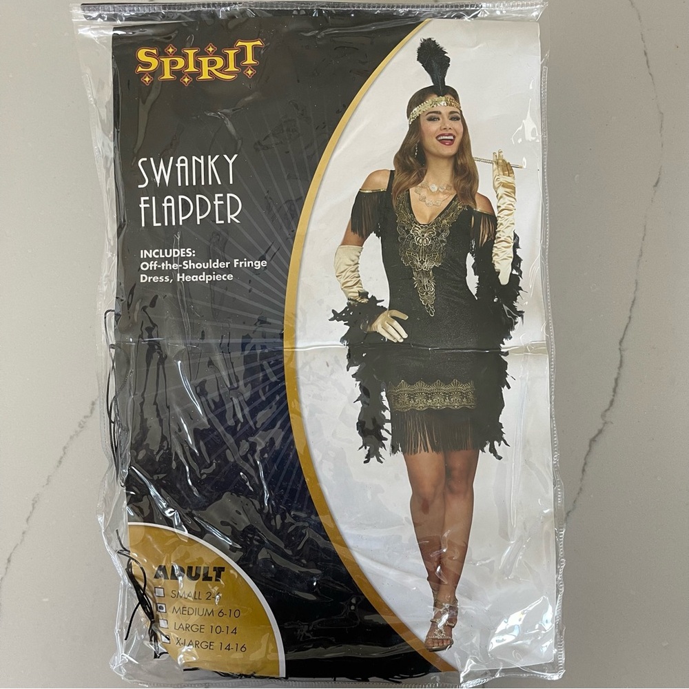 Swanky Flapper Girl Halloween Costume Medium - Picture 1 of 3